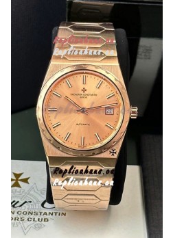 Vacheron Constantin Historiques 222 Super Clone 37MM Rose Gold Watch in Pink Dial 