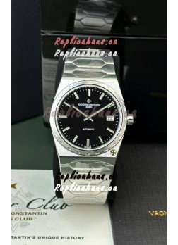 Vacheron Constantin Historiques 222 Super Clone 37MM Steel Casing Watch in Black Dial 