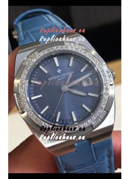 Vacheron Constantin Overseas Stainless Steel 33MM Swiss Quartz Replica Watch Blue Dial 