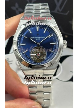 Vacheron Constantin Overseas Tourbillon Stainless Steel in Blue Dial Gold Strap 1:1 Mirror Replica
