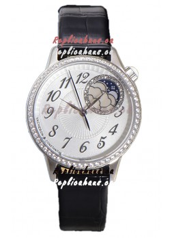 Vacheron Constantin Egerie Muse Moonphase 904L Steel Casing in White Dial Swiss Replica Watch 