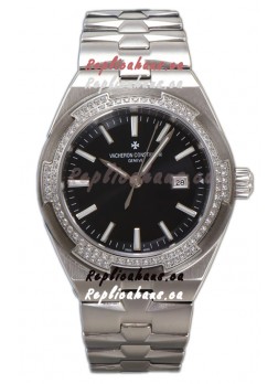 Vacheron Constantin Overseas Steel Casing Black Dial 35MM Swiss Replica Watch 