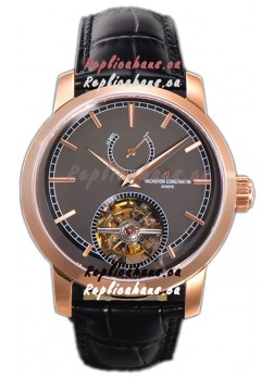 Vacheron Constantin Traditionelle 14-Day Tourbillon Grey Dial Rose Gold 1:1 Mirror Replica Watch 