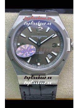 Vacheron Constantin Overseas 1:1 Mirror Swiss Replica Watch in Grey Dial - Leather Strap