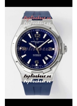Vacheron Constantin Overseas 1:1 Mirror Swiss Replica Watch in Steel Blue Dial - Rubber Strap