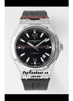 Vacheron Constantin Overseas 1:1 Mirror Swiss Replica Watch in Black Dial - Rubber Strap
