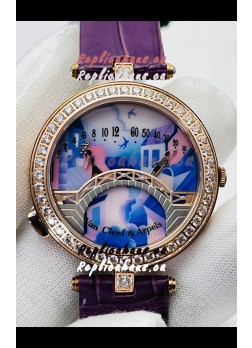 Van Cleef & Arpels Lady Arpels Pont des Amoureux in Rose Gold Purple Strap