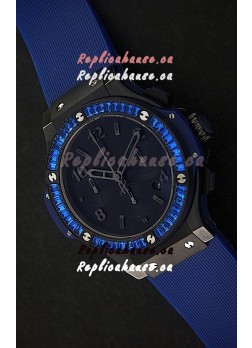 Hublot Big Bang Limited Edition All Black in Blue Dial