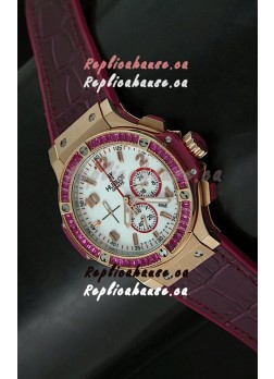 Hublot Big Bang All Black Edition Japanese Quartz Watch in Red Color