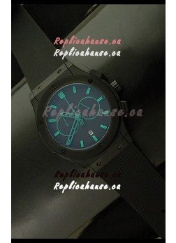 Hublot Big Bang Classic Fusion Chrono Japanese Watch with Green Markers Ceramic Case