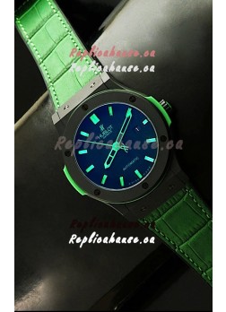 Hublot Big Bang Classic Fusion Ceramic Case Watch in Green Strap