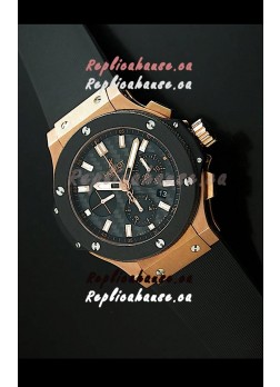 Hublot Big Bang Pink Gold Swiss Replica Watch - 1:1 Mirror Replica Carbon Dial
