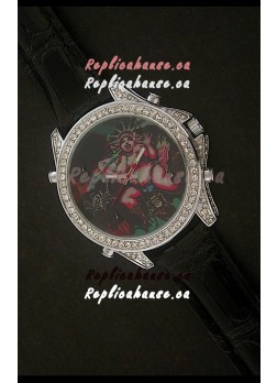 Five Time Zones J&C Imitations Japanese Watch in Full Diamonds
