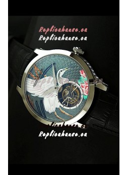 Jaeger LeCoultre Porcelain Crane Flying Tourbillon Watch - MIRROR REPLICA