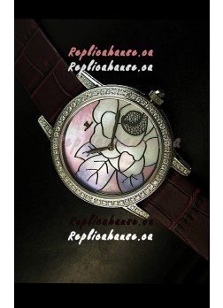 Jaeger LeCoultre Japanese Quartz Movement Ladies Watch - Brown Strap