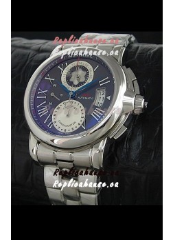 Mont Blanc Meisterstuck Star GMT Swiss Watch in Black Dial