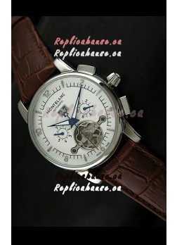 Mont Blanc Flying Tourbillon Japanese Replica Watch in White Dial