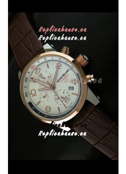 Mont Blanc UTC Japanese Replica Watch in Gold Bezel