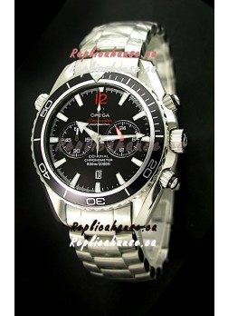 Omega Seamaster Chronometer Japanese Replica Watch in Black Dial