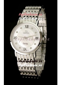 Omega DeVelie Japanese Replica Watch in Diamond Markers