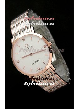 Omega Constellation Japanese Replica Rose Gold Watch