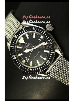 Omega Seamaster 300 Black Dial Swiss Watch with Mesh Strap