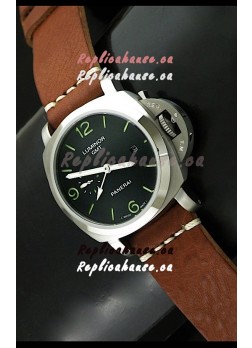 Luminor GMT Panerai Japanese Replica Automatic Watch in Black Dial