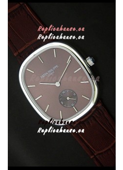 Patek Philippe Mens Golden Elipse Japanese Watch in Brown Dial