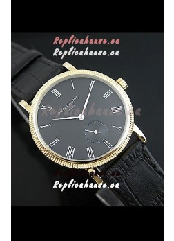 Patek Philippe Calatrava Japanese Manual Hand Wind Watch in Black Dial
