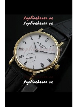 Patek Philippe Calatrava Japanese Mens Watch in Yellow Gold Case