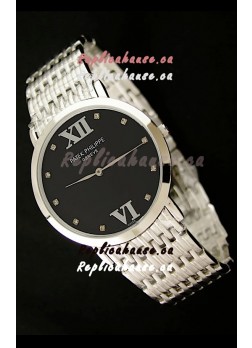 Patek Philippe Geneve Men Japanese Watch in Black Dial