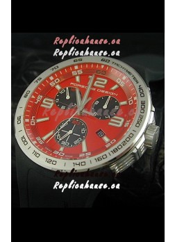 Porsche Design Flat Six P'6320 Japanese Watch in Red Dial