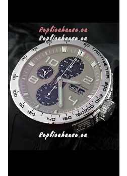 Porsche Design Flat Six P'6340 Swiss Chronograph Watch in Grey Dial