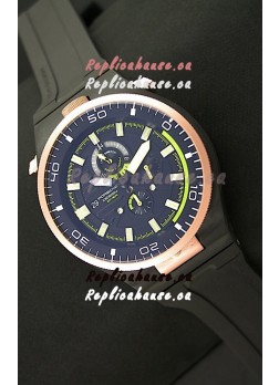 Porsche Design Diver Japanese Replica PVD Watch in Gold Bezel
