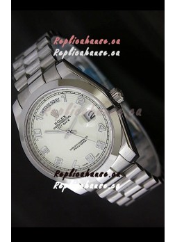 Rolex Day Date Japanese Replica Steel Watch in Arabic Markers