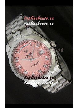 Rolex Day Date Japanese Replica Steel Watch in Champagne Dial