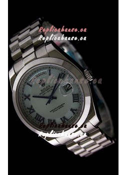 Rolex Oyster Perpetual Day Date II Japanese Replica Watch in Light Blue Dial