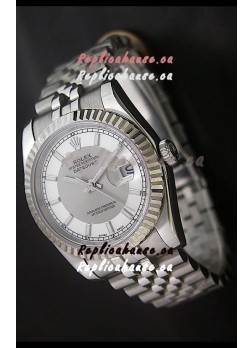 Rolex Datejust Oyster Perpetual Superlative ChronoMeter Replica Watch in White & Grey Dial