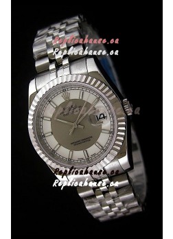 Rolex Datejust Mens Japanese Replica Watch in White & Grey Dial