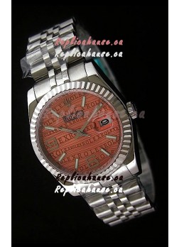 Rolex Datejust Mens Japanese Replica Watch in Orange Dial