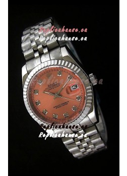 Rolex Datejust Mens Japanese Replica Watch in Orange Dial