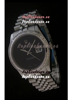 Rolex Datejust Japanese Replica Watch in Full Black Dial