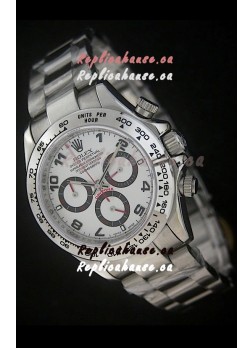 Rolex Daytona Japanese Replica Steel Watch in White Dial