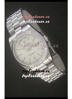 Rolex Day Date Just Japanese Replica Silver White Watch 