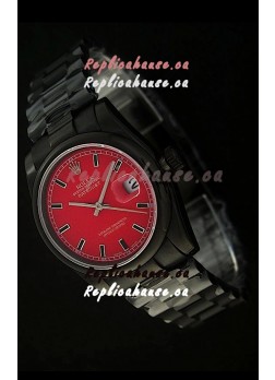Rolex Datejust Japanese Replica PVD Watch in Red Dial