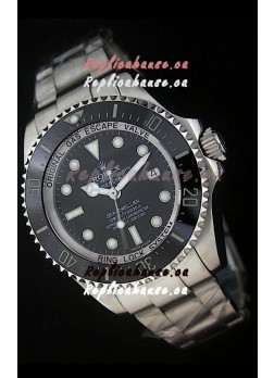 Rolex Sea-Dweller Deepsea Swiss Replica Steel Watch in Black Dial