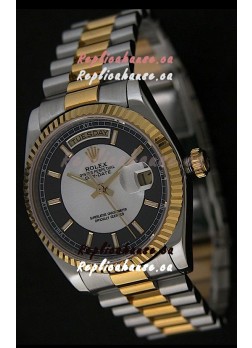 Rolex Day Date Just Japanese Replica Two Tone Gold Watch 