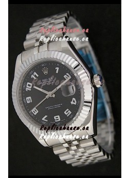 Rolex DateJust Japanese Replica Watch in White Arabic Hour Markers