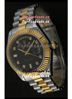Rolex Datejust Japanese Replica Two Tone Yellow Gold Watch 