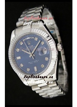 Rolex Oyster Perpetual Day Date Japanese Replica Watch in Dark Blue Dial